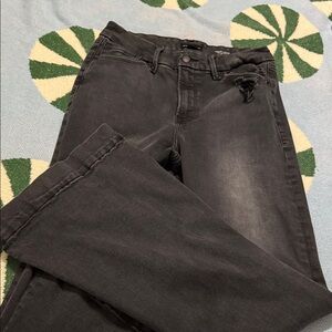 Good American Distressed Black Flare Jeans